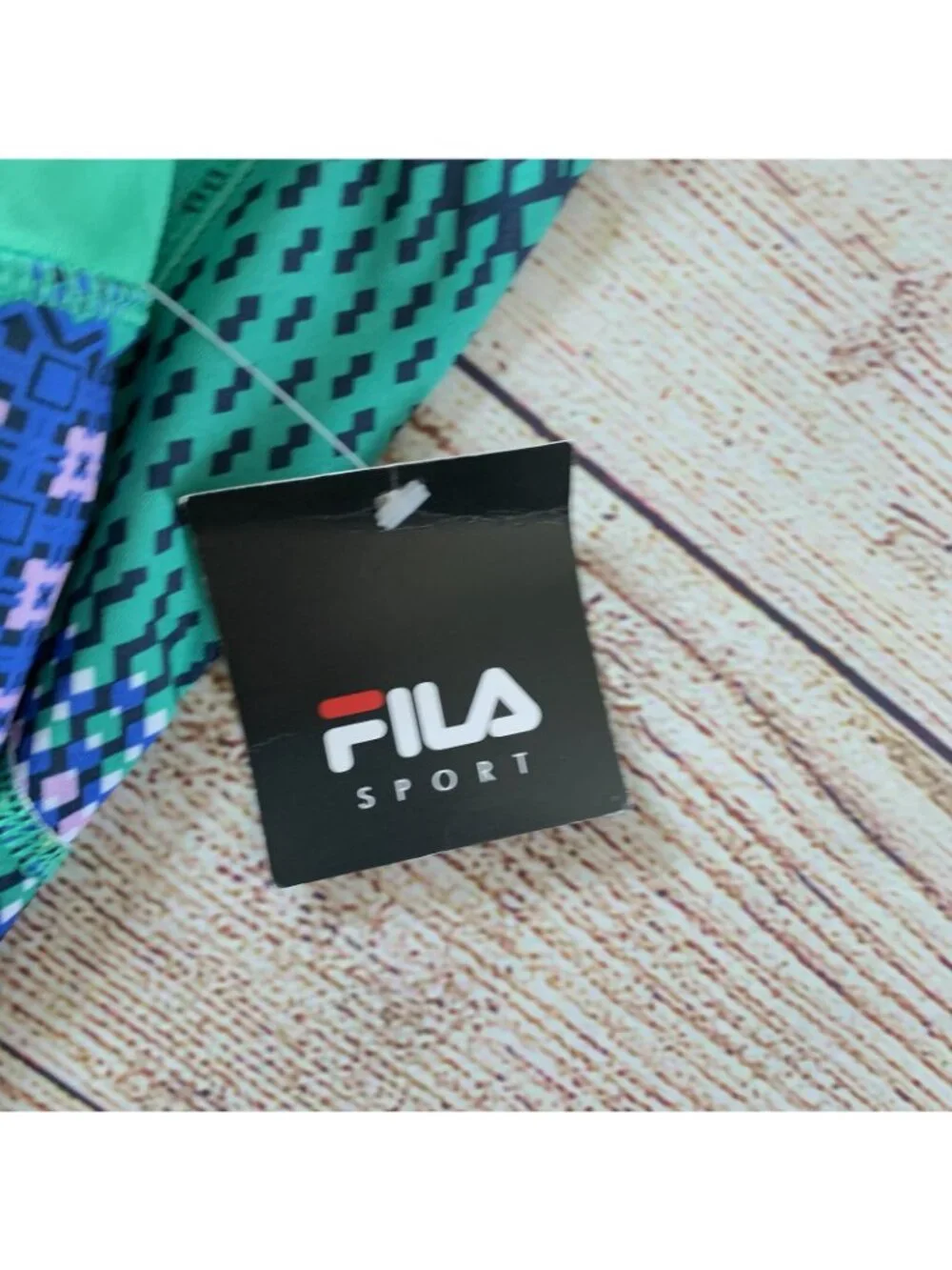 Fila Sport Blue Green Print Athletic Gym Capri Leggings
